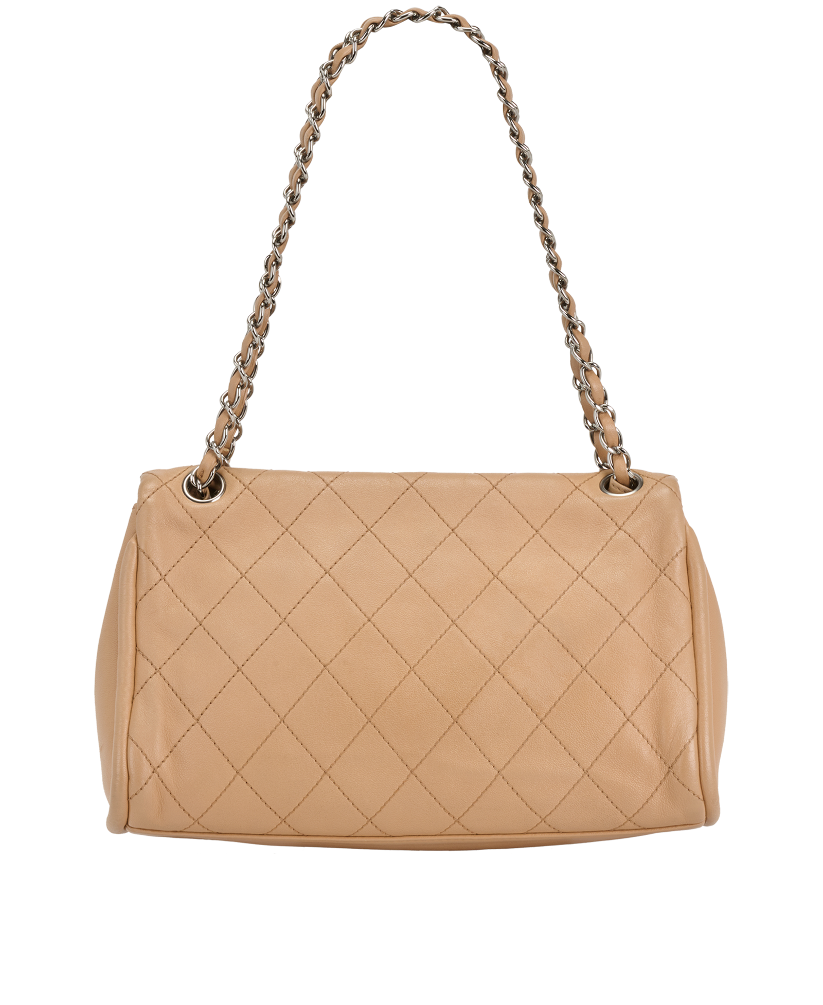Matelasse Shoulder Bag, &pound;1,600, Handbags, Tan, Leather, Back view